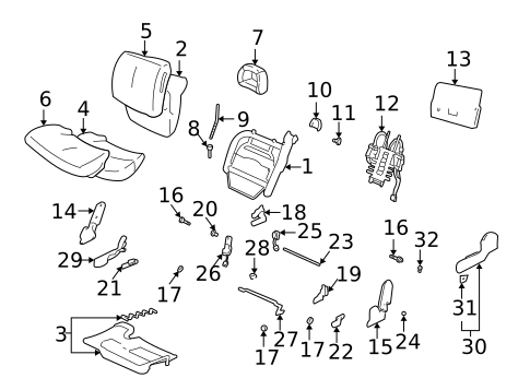 Front Seat Components for 2000 Pontiac Bonneville #0