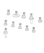 6508272AA - Electrical: Nut for Chrysler: Aspen, Pacifica, Voyager | Dodge: Charger Daytona, Dakota, Durango, Ram 1500, Ram 2500, Ram 3500 | Jeep: Cherokee, Commander, Compass, Grand Cherokee, Wagoneer S | Ram: 1500, 1500 Classic, 2500, 3500 Image