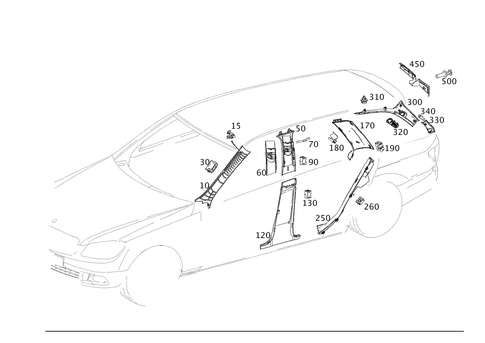 Trim for a, B, C and D-Pillar for 2014 Mercedes-Benz C350 #0