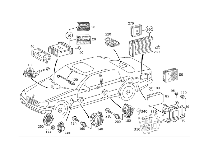 2208201786 - Electrical System: Radio Set Assembly for Mercedes-Benz Image image