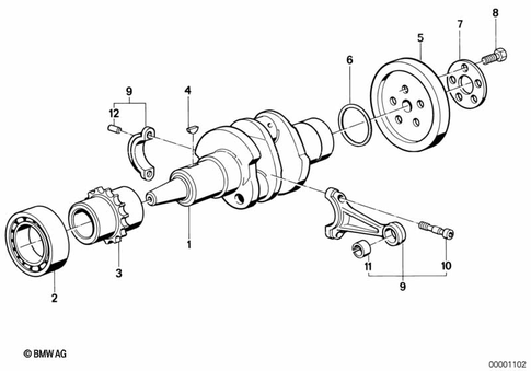 Crankshaft with Bearing for 1993 BMW-Motorrad R 100 GS #1