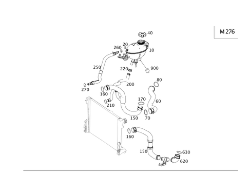 Expansion Reservoir, Mount and Hoses for 2012 Mercedes-Benz E350 #0