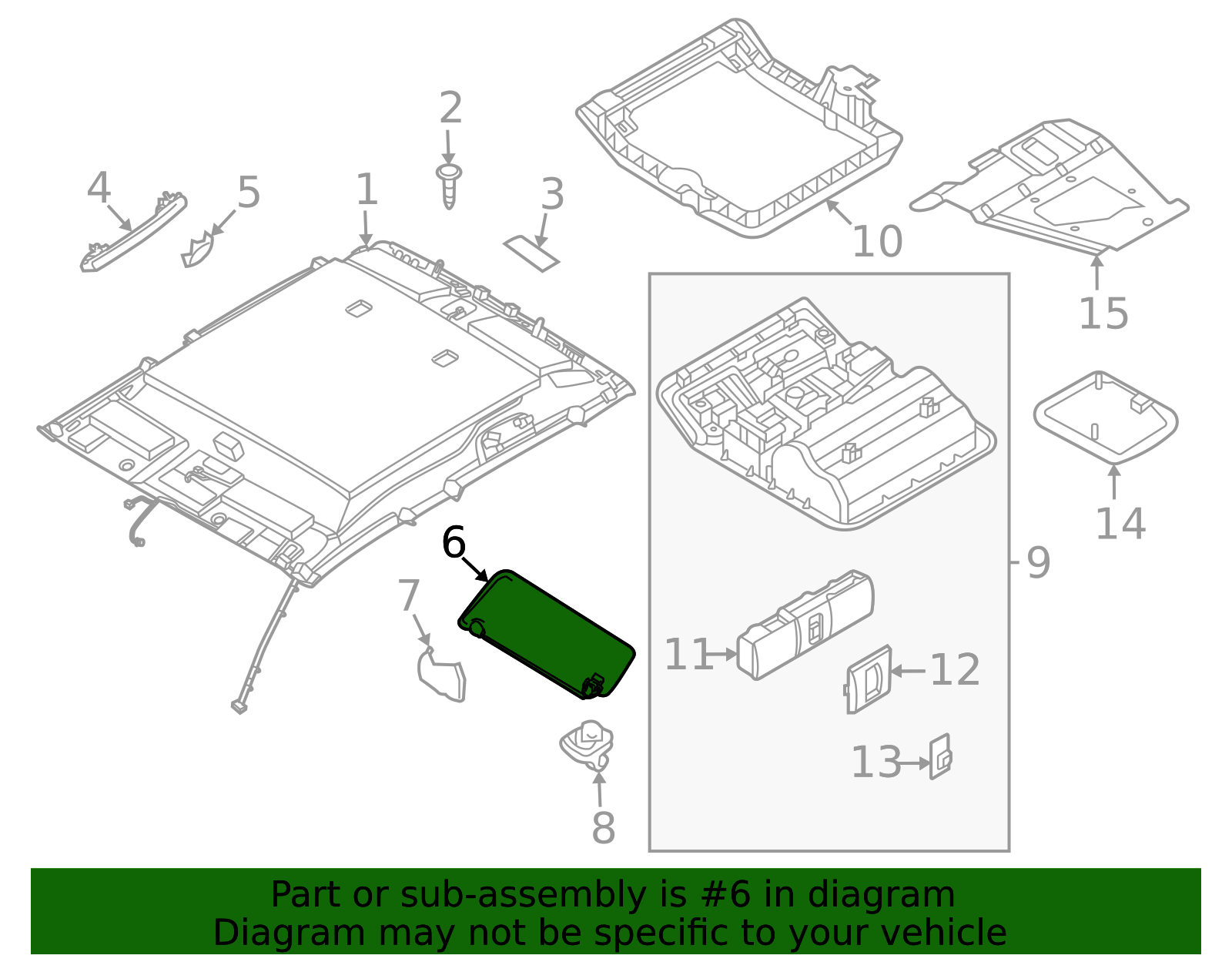 2022-2023 Nissan Frontier Sun Visor 96400-9BU4A | OEM Parts Online