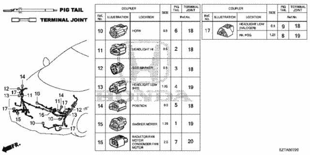 Electrical Connectors (FR.) for 2016 Honda CR-Z #0