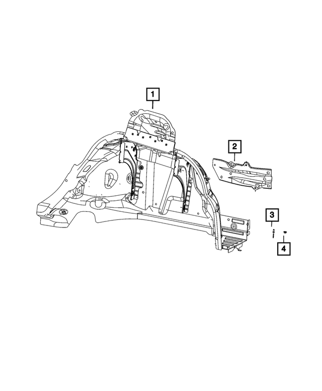 68726507AA - Body Sheet Metal Except Doors: Rear Inner Wheelhouse, Left for Mopar Image