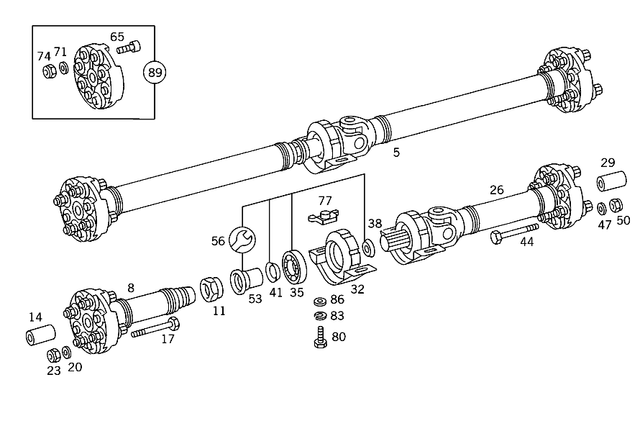 1404100316 - Propeller Shaft: Propeller Shaft for Mercedes-Benz: 400SEL Image image