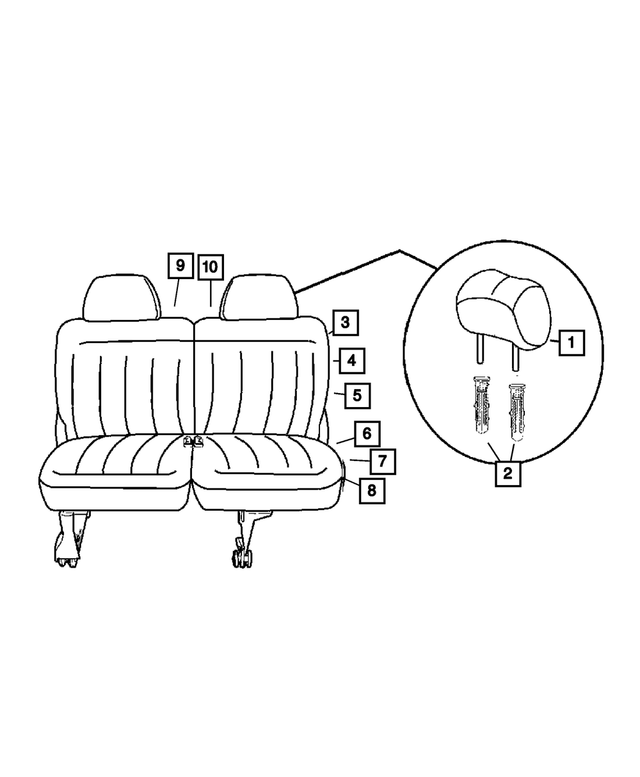 1AL811J1AA - Interior Trim: Headrest Sleeve, Slave Cylinder for Mopar Image