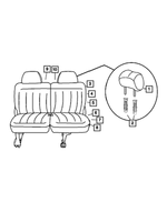 1CA441D1AA - Interior Trim: Rear Headrest for Chrysler: Town &amp; Country | Dodge: Caravan, Grand Caravan Image