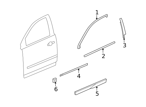 Exterior Trim - Front Door for 2009 Saturn Outlook #0