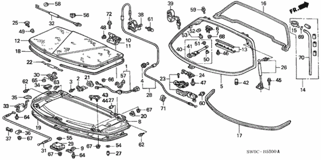Rear Hatch - Engine Maintenance Lid for 2004 Acura NSX #0