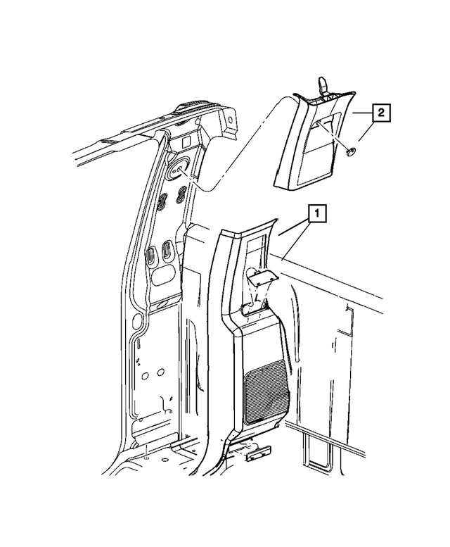 5HP53ZJ8AB - Interior Trim: C Pillar Molding, Left for Mopar Image