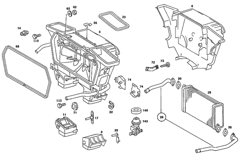 Heater Case with Blower for 1988 Mercedes-Benz 190D #0