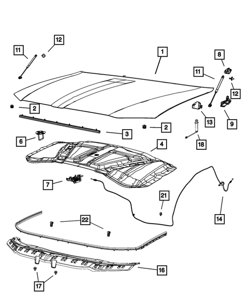 Hood and Hood Release for 2021 Chrysler 300 #0