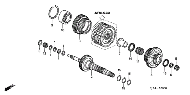 AT Mainshaft for 2007 Honda Accord #0