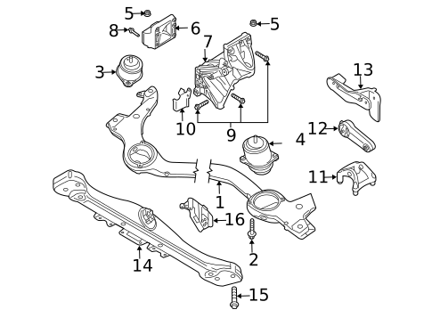 Engine & Trans Mounting for 2006 Porsche Cayenne #0