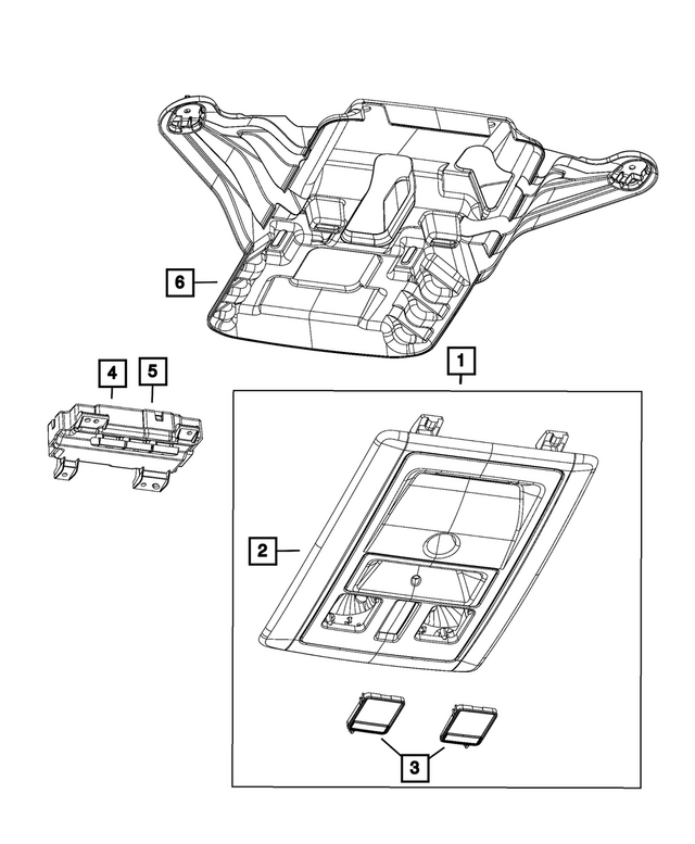 « 5SK49BD1AA – Interior Trim : Console Suspendue Logement pour Mopar Image »