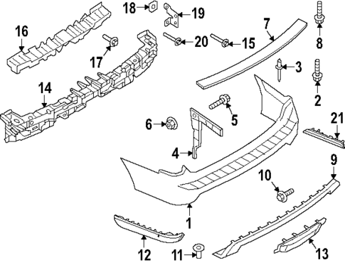 Bumper & Components - Rear for 2024 Ford Expedition #0