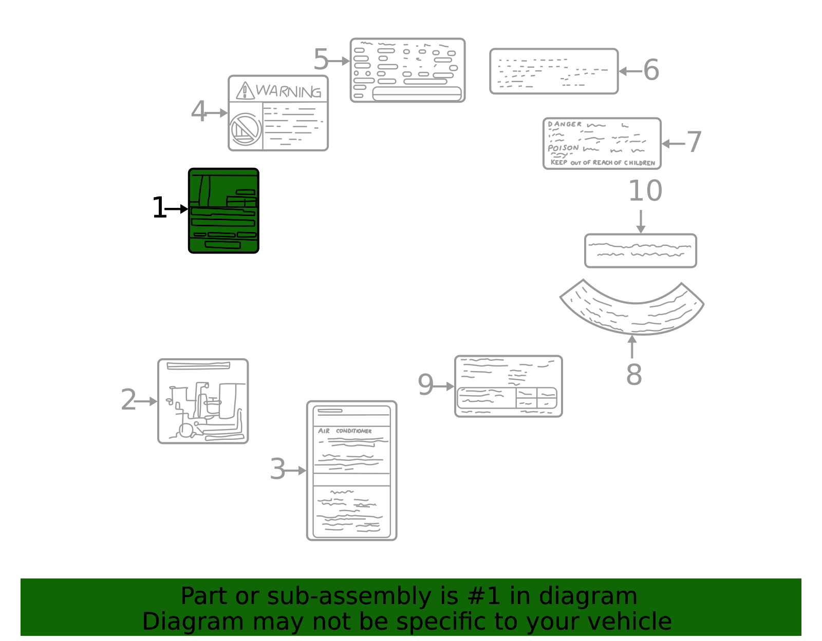 2003-2004 Mazda Miata Emission Label NC73-69-036 | TascaParts.com