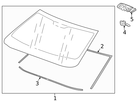 Glass - Windshield for 2022 Chevrolet Camaro #0