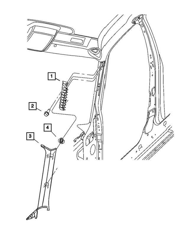 UM03BDXAG - Interior Trim: Windshield Molding, Left for Mopar Image