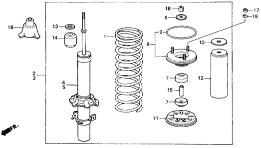 Front Shock Absorber for 1991 Honda Prelude #0