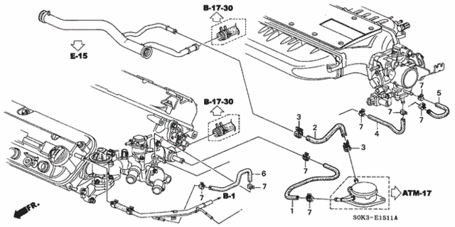 Water Hose ('00-'03) for 2003 Acura TL #0