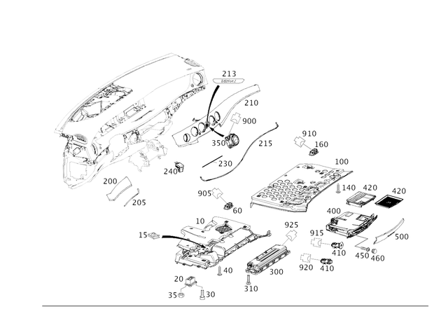 2226808104 - Panelling: Footwell Cover for Mercedes-Benz: Maybach S550, Maybach S560, Maybach S600, Maybach S650, S450, S550, S550e, S560, S600, S63 AMG, S65 AMG Image image