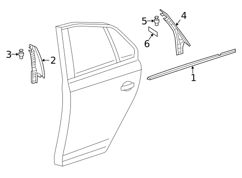 Exterior Trim - Rear Door for 2021 Volkswagen Jetta #0