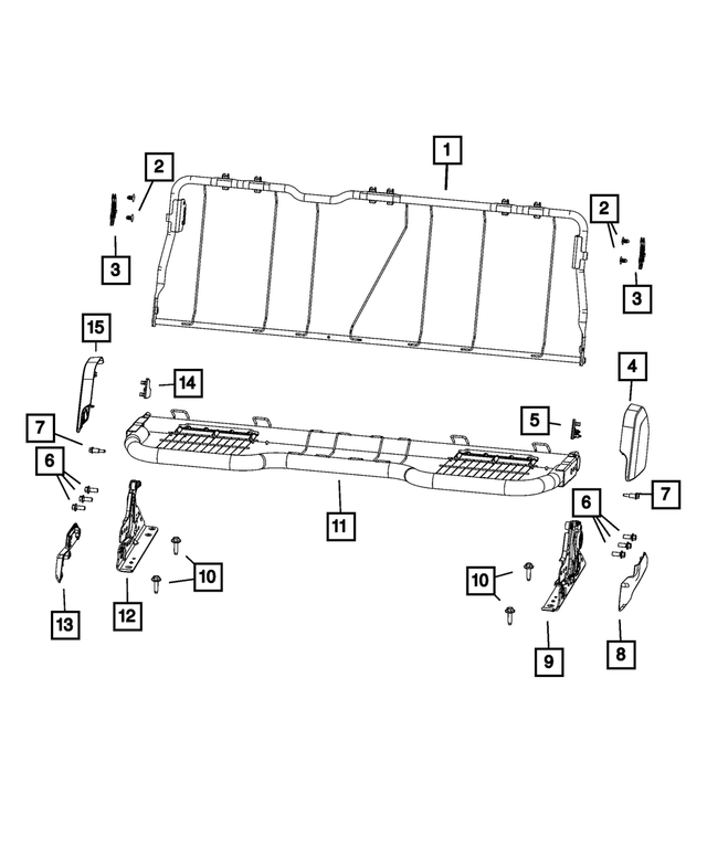 « 68050837AA – Interior Trim : Dossier De Siège Arrière Cadre pour Mopar Image »