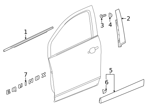 Exterior Trim - Front Door for 2021 Chevrolet Equinox #0