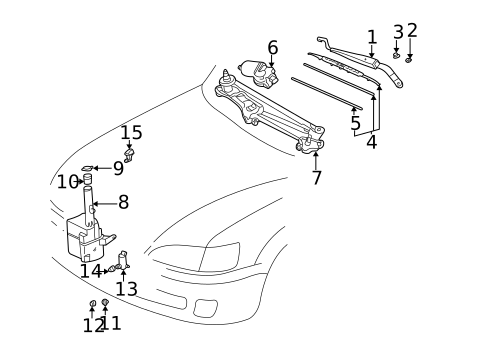 Wiper & Washer Components for 2002 Toyota Camry #1