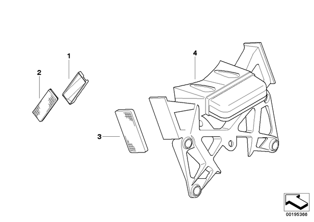 63147694167 - Lights: Bracket, Reflector, Left -  for BMW-Motorrad Image