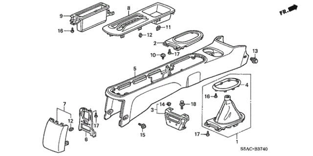 Console (1) for 2005 Honda Civic #0
