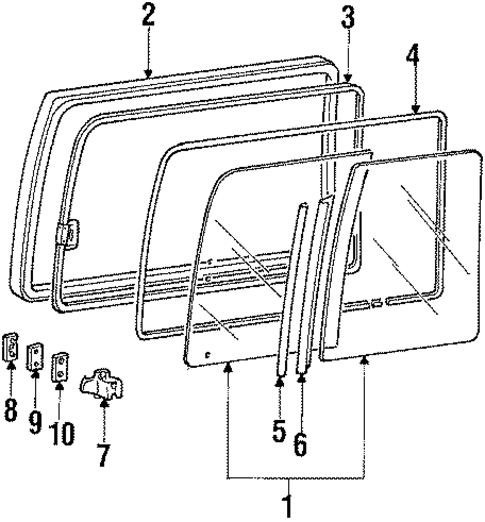 Glass & Hardware for 1988 Dodge Raider #0