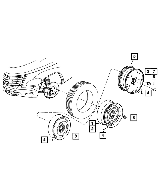 « 5272864AE – Wheels, Covers and Jacks : Acier Roue pour Mopar Image »