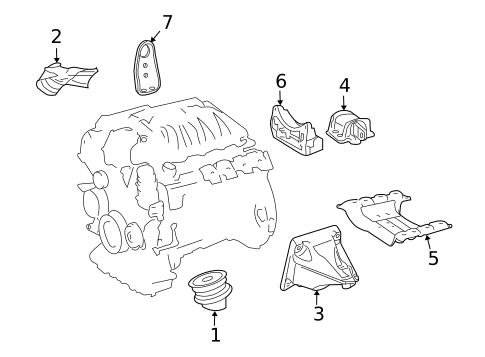 Engine & Trans Mounting for 2010 Mercedes-Benz S400 #0
