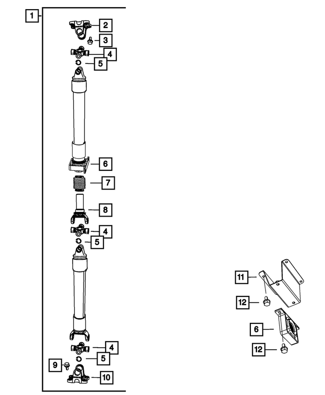 5127827AB - Rear Axle; American Axle 292 MM Single Rear Wheel; Differential and Drive Line: U-joint Snap Ring for Mopar Image