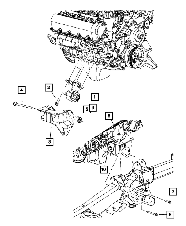 52855236AD - Engine Mounting: Engine Mount Bracket, Right for Mopar Image image