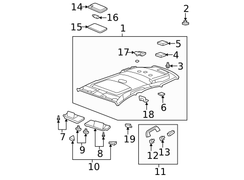 Interior Trim - Roof for 2009 Honda CR-V #1