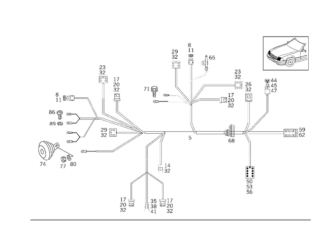 1245460437 - Electrical Equipment and Instruments: Grommet for Mercedes-Benz: 260E, 300CE, 300E, 300SL, 300TE, 400E, 500E, 500SL, 600SL Image image