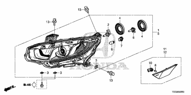 Headlight (Halogen) for 2020 Honda Civic #0