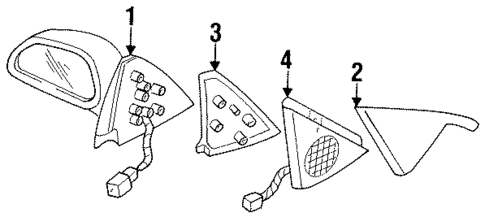 Outside Mirrors for 1997 Ford Aspire #0