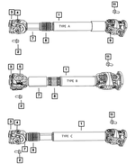 V8004848AC - Front Axle; American Axle 235 MM Single Rear Wheel; Differential and Drive Line: U-joint Kit for Mopar Image