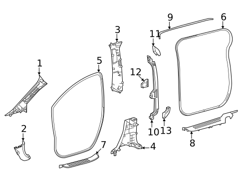 Interior Trim - Pillars for 2022 Toyota Sienna #0