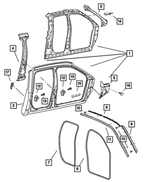 5179213AB - Body Sheet Metal Except Doors: Body Side Aperture Panel, Left for Mopar Image