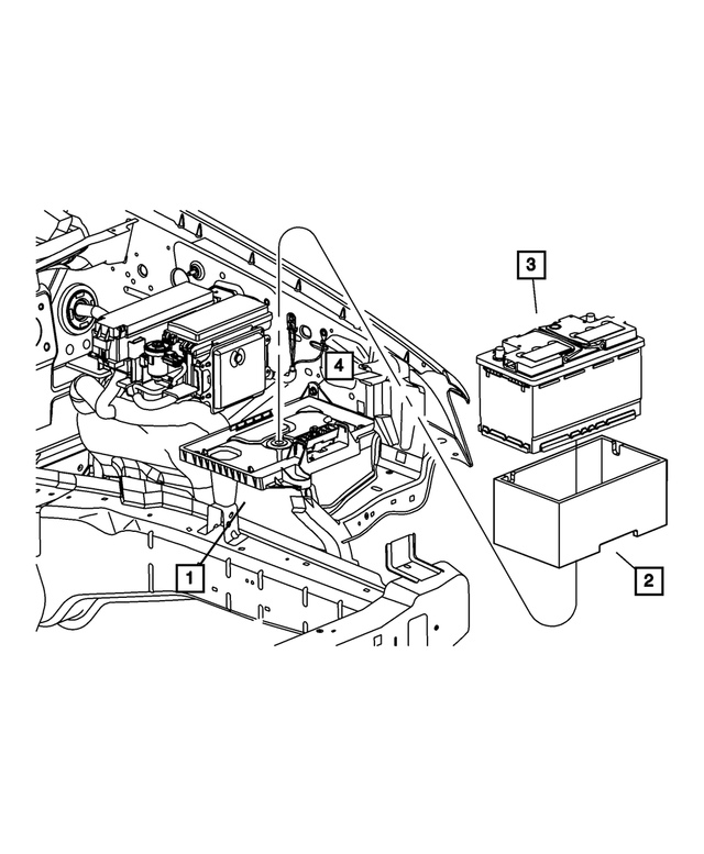« BBH7F001AA – Electrical : Ensemble De Rangement Batterie, Etats-unis, Canada pour Mopar Image »