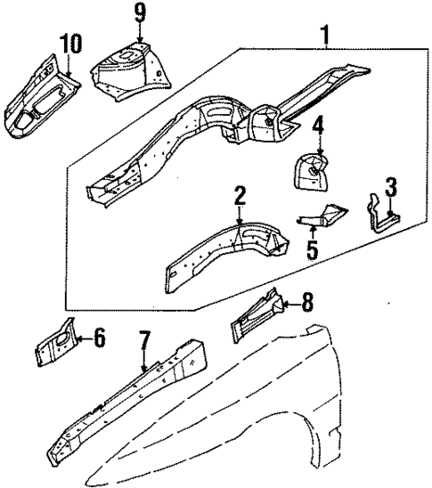 Structural Components & Rails for 1999 Saturn SC2 #0