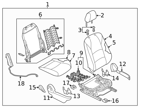 Passenger Seat Components for 2020 Toyota Yaris #0