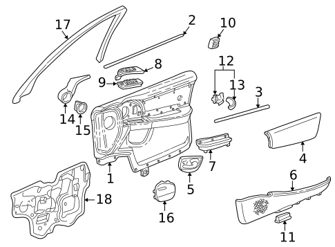 Rear Door for 2001 Buick Park Avenue #2