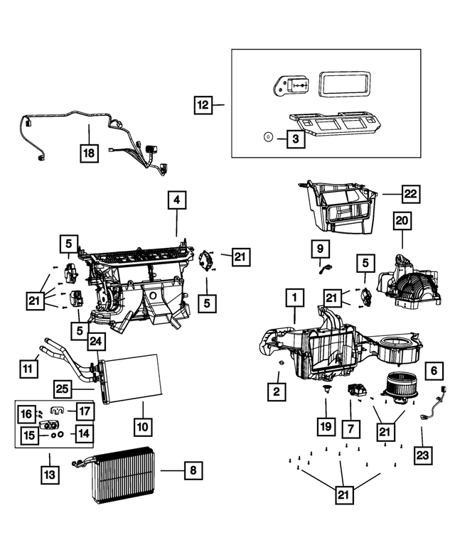 68238032AA - Air Conditioners and Heaters: A/c And Heater Housing for Mopar Image